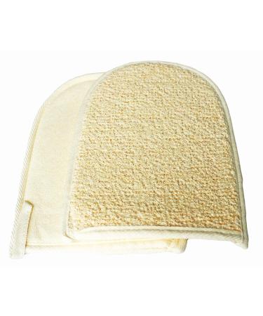 2 Pack Soft Terry Cloth Exfoliating Sisal Shower Scrubber Mitts - Skin Care Bath Spa Gloves for Anti-aging Results - Buy Online on GoSupps.com