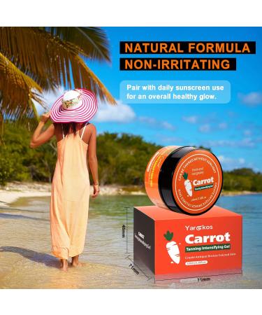 100ml Carrot Tanning Intensifying Gel - Outdoor & Tanning Bed Accelerator for Women & Men | Natural Moisturizing Tanning Cream & Fast Bronzing Butter - Buy Online on GoSupps.com