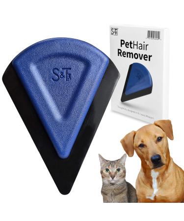S&T INC. Pet Hair Remover Brush, Dog and Cat Hair Remover for Home and Auto, Blue, 326901
