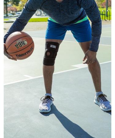 Athletec Sports Knee Support - Open-Patella Stabilizer for ACL, LCL, MCL, Meniscus Tear - Size Medium, Black - Adjustable Straps - Relieve Arthritis, Tendonitis Pain - Buy Online on GoSupps.com