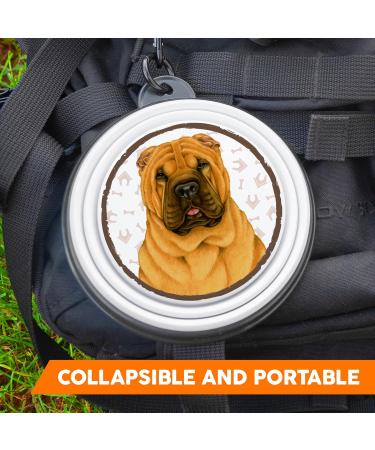 SHAR PEI Portable Foldable Pet Bowl with Carabiner - Ideal for Travel & Outdoor Adventures - Buy Online on GoSupps.com