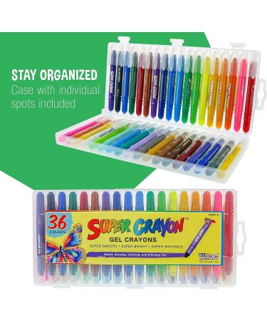 U.S. Art Supply Super Crayons Set - 36 Smooth Gel Colors - Bright, Blendable & Washable - Buy Online on GoSupps.com
