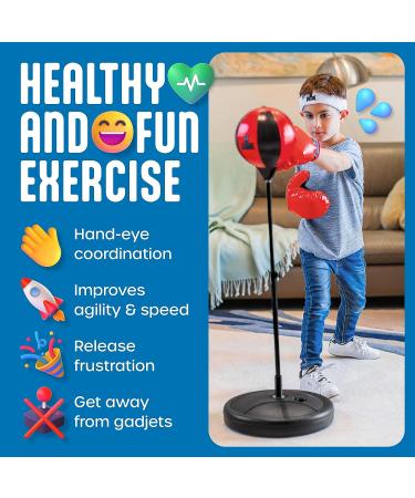 Atlasonix Kids Punching Bag Set with Gloves & Headband | Adjustable Boys & Girls Age 3-10 | Karate & Martial Arts Training - Buy Online on GoSupps.com