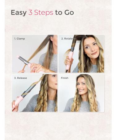 TYMO 1 Inch Rotating Curling Iron - Automatic Beach Waves Curler Tourmaline Ceramic Fast Heat-Up Ideal for Medium/Long Hair - 2024 Upgrade Pink - Buy Online on GoSupps.com