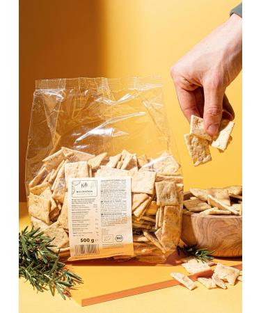 KoRo - Organic Cracker Rosmarin 500g - Knackiges Geb ck auf Weizenbasis - Mit w rziger Rosmarinnote - Perfekt zu Wein Aperitiv oder K se - Buy Online on GoSupps.com