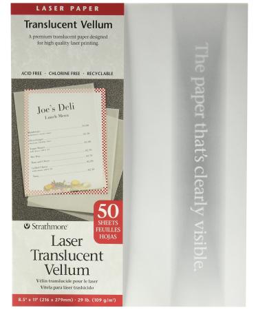 Strathmore 59-854 Laser Vellum Inkjet Paper  8.5x11  50 Sheets white/ivory - Buy Online on GoSupps.com
