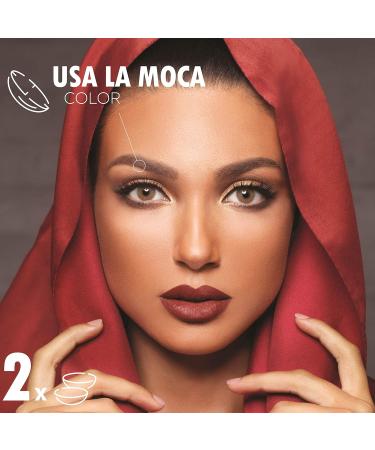 Anesthesia L.A. Mocha Colored Contact Lenses - Monthly Wear for Dark Eyes | Strongly Covering Light Brown Lenses (Dioptria -0.00) - USA Series 6 Months - Buy Online on GoSupps.com