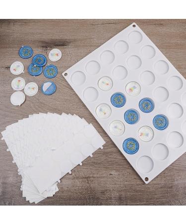 LANDVIDI Silicone Wax Seal Mat - Wax Seal Kit with 30-Cavity Mold and 300 Adhesive Dots for DIY Craft Projects - Buy Online on GoSupps.com