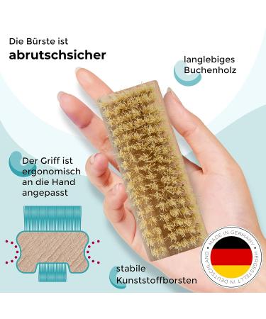 4 Set Nail Brush - Skin-Friendly Beech Wood Brushes for Manicure & Pedicure - Made in Germany - Buy Online on GoSupps.com
