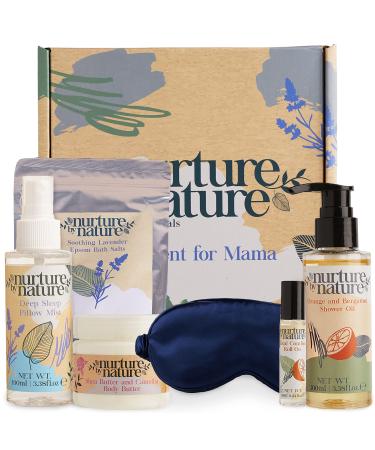 Nurture by Nature's A MOMENT FOR MAMA Gift Set Pamper Gifts for Women 6 Pcs per Pamper Set Gifts for Mum Hamper for Mum Bath Sets Gift Sets for Her Spa Sets for Women Gifts