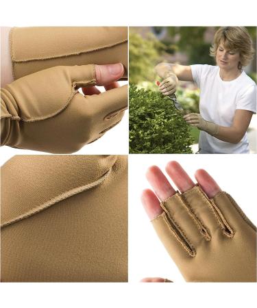 Isotoner Arthritis Compression Gloves - Camel, Small, Open Finger - 1 Pair - Buy Online on GoSupps.com