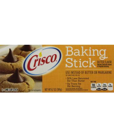 Crisco Baking Stick Butter Flavor All-Vegetable Shortening, 6.7 Ounce (Pack of 12)