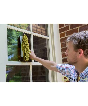 DocaPole Window Squeegee and Scrubber Combo Attachment with 3 Blades - Fits Any DocaPole - Single Pivot - Buy Online on GoSupps.com