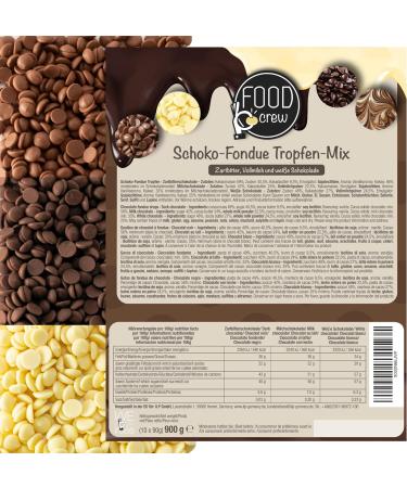 Buy 900g Belgian Chocolate for Fondue - Milk Bitter & White Mix - Perfect for Chocolate Fountains - 10 Individually Packaged Portion Bags - Buy Online on GoSupps.com
