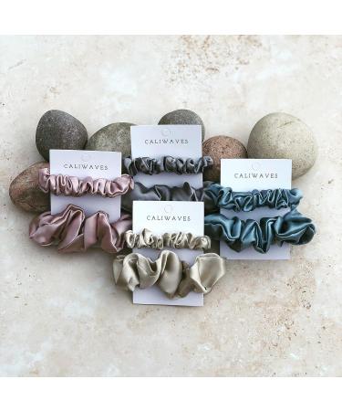 Caliwaves Mulberry Silk Scrunchies 2 Pieces 100% Mulberry Silk 19 Momme Soft Elastic Hair Tie (Blue) - Buy Online on GoSupps.com