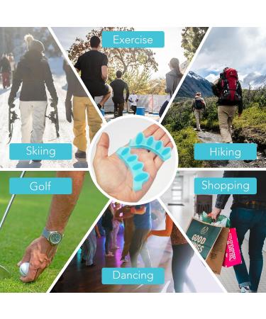 Toe Separators (2 Pairs Blue) - Correct Your Toes with Toe Spacers Help Relieve Foot Pain Hammertoe Bunions by unel - Buy Online on GoSupps.com