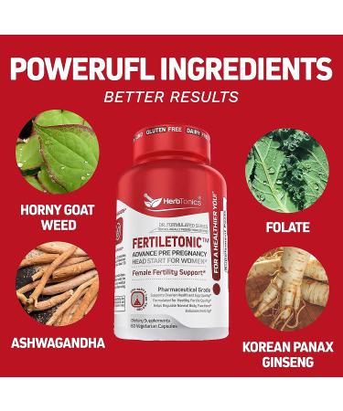 Fertility Supplements for Women + Prenatal Vitamins - 60 Count - Aid Pregnancy & Conception - Buy Online on GoSupps.com