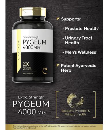 Buy Carlyle Extra Strength Pygeum 4000 MG - 200 Capsules | Premium Herbal Supplement - Buy Online on GoSupps.com