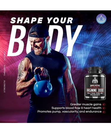 Dr. Emil L-Arginine Capsules 3150mg - Nitric Oxide Supplement for Muscle Growth, Vascularity, Endurance & Heart Health - 90 Tablets - Buy Online on GoSupps.com