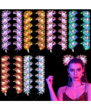 Wavyknot 36 Pieces Cat Ears Light Up Headband with Color Change Multicolor LED Headband Cute Glow Headband for Party Rave Hair Accessories for Women Girls Kids Adults Festival