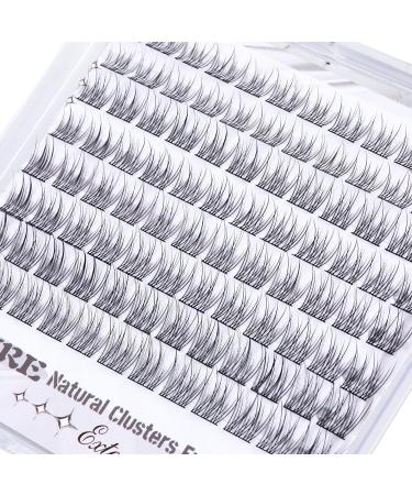 JIMIRE Natural Lash Clusters 3D Wispy Individual Eyelashes Extension Kit | Bond & Seal Glue | DIY 9-12MM CC Curl Fluffy | 96Pcs - Buy Online on GoSupps.com