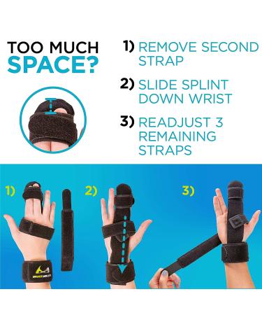 BraceAbility Two Finger Immobilizer - Hand & Buddy Splint Cast for Broken Joints - Mallet/Trigger Finger Extension - Medium Size - Buy Online on GoSupps.com