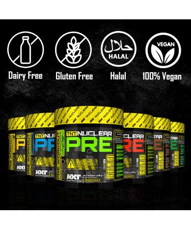 NXT Nutrition TNT Nuclear Pre Workout Energy Drink - 40 Servings | L-Citrulline, Beta Alanine, 350mg Caffeine for Pump, Endurance & Focus | Mixed Candy Vegan Flavor - Buy Online on GoSupps.com