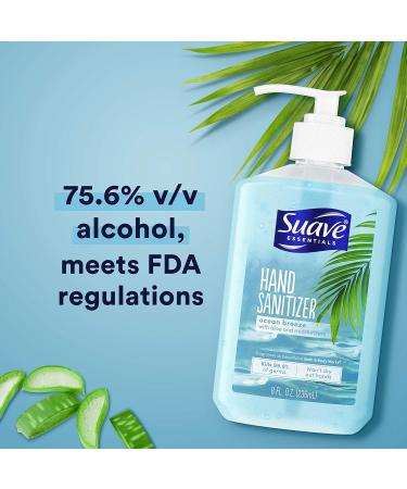Suave Essentials Ocean Breeze Hand Sanitizer Gel 8 oz - Non-Drying Formula - Buy Online on GoSupps.com