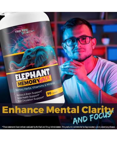 Elephant Memory Hack - Our Best Brain Supplement for Mental Alertness Memory Focus & Concentration - Daily Brain Booster Supplement - Focus Iq Memo Boost Mental Clarity and Focus Supplements - Buy Online on GoSupps.com