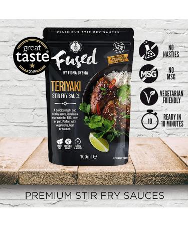Fused Teriyaki Sauce - Ready to Use Japanese Marinade & Stir Fry Sauce for Meat & Veggies - No Artificial Preservatives or Additives - Vegetarian Friendly - 2x100ml Pouches (2 Servings per Pouch) - Buy Online on GoSupps.com