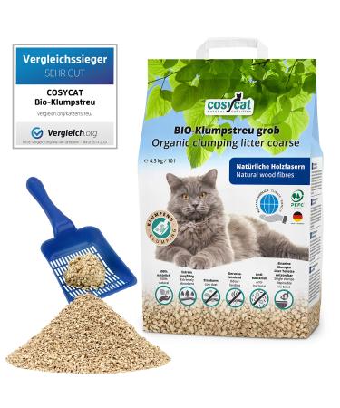 Cosycat clumping bio -cat litter from wood 100% naturally - disposed of in the toilet - clump -litter vegetable - litter (rough 10 l (1 x 10 l)) roughly 10 l (1 x 10 l)
