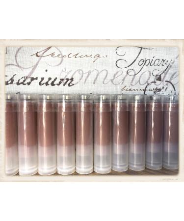 20 APPLE CIDER DONUT Flavored Brown Tinted Sweetened Lip Balms in Clear Tubes - Handmade - Wholesale Bulk Made in the USA