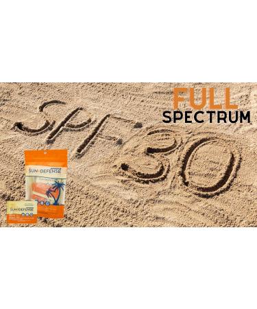 Sun Defense Zinc Mineral Sunscreen Wipes - Travel Size SPF30 Packets for Outdoor Adventures (15 count) - Buy Online on GoSupps.com