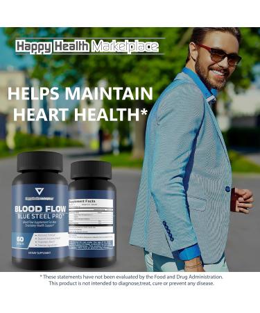 Blood Flow Blue Steel Pro - Our Best Blood Flow Capsules - Healthy Blood Flow Supplement Powder Capsules - Whole Body Blood Flow Support - Blood Circulation Supplements for Men Circulation Support - Buy Online on GoSupps.com