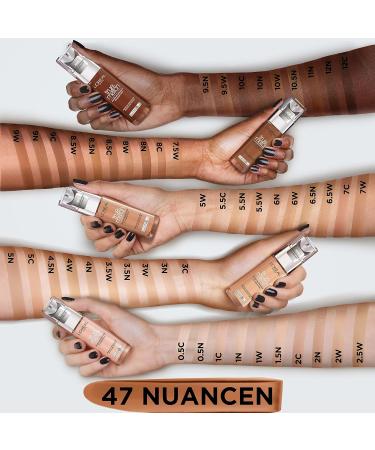 L'Or al Paris Liquid Foundation with Hyaluron & Aloe Vera | Perfect Match Make-Up No. 1.5.N Linen | 30 ml - International Shipping Available - Buy Online on GoSupps.com
