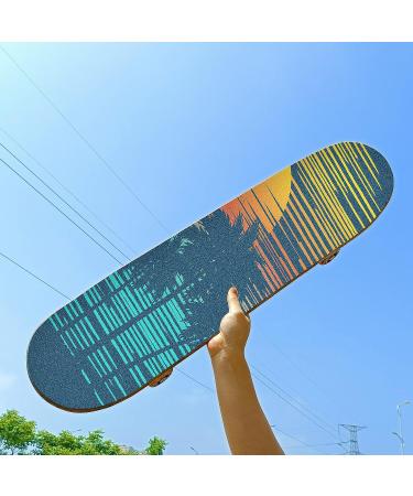 Biekaya Beach Palm Trees Skateboard Grip Tape 33 x 9 | Anti-Skid Sandpaper for Longboards | Easy Apply Bubble-Free Griptape - Buy Online on GoSupps.com
