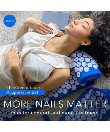 Buy AcuBliss Acupressure Mat & Pillow Set - Effective Pain Relief for Neck & Back - Relaxation & Energy Boost - Includes Belt & Bag - Blue - Buy Online on GoSupps.com
