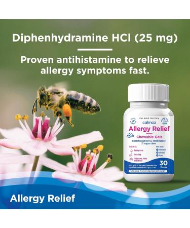 CalmCo Adult Allergy Relief with Diphenhydramine HCl 25 mg - Chewable Antihistamine for Sneezing Runny Nose & Itchy Eyes Nighttime Allergy Medicine for Ages 12+ Fantasy Fruit Flavor 30 Count - Buy Online on GoSupps.com