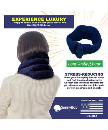 SunnyBay Lavender Neck Heating Pad - Microwavable Hands-Free Heated Wrap & Pillow - Aromatherapy Hot Compress for Neck Pain Relief (Blue) - Buy Online on GoSupps.com
