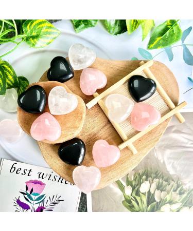 Buy Xianvxi Heartstones Set: Amethyst Rose Quartz & Black Obsidian Healing Crystals - 3PC Large Gemstones for Wellness - Buy Online on GoSupps.com
