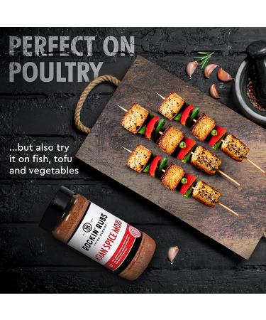 Asian Spice Mojo Chinese Five Spice Rub Blend - Gluten Free 14 oz | Perfect for Chicken, Steak, Fish, Stir Fry & Veggies | Sweet, Salty, Mildly Spicy - Rockin' Rubs - Buy Online on GoSupps.com