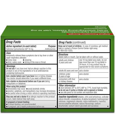 Primary Health Cetirizine HCl 10mg ODT 24 Count - Pack of 1 | Fast-Acting Allergy Relief - Buy Online on GoSupps.com