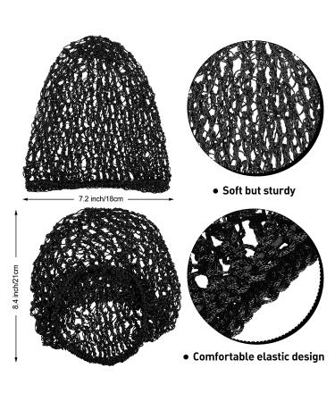 Waydress Mesh Hair Net Rayon Knit Snood 2-Piece Set | Black Crocheted Sleep Cap for Women - Buy Online on GoSupps.com