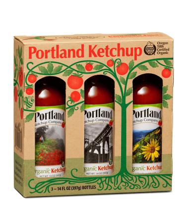 Portland Organic Ketchup Gift Box by Portlandia Foods (14 fl oz - pack of 3) Naturally Gluten-free, Vegan, non-GMO, USDA Organic Certified, Made in Oregon USA
