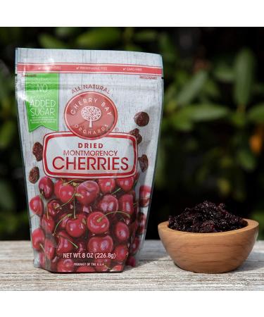 Cherry Bay Orchards - Dried Montmorency Tart Cherries - No Added Sugar - 1LB Pack - Natural, Kosher, Gluten-Free, GMO-Free - Resealable Pouch (2x8oz Bags) - Buy Online on GoSupps.com