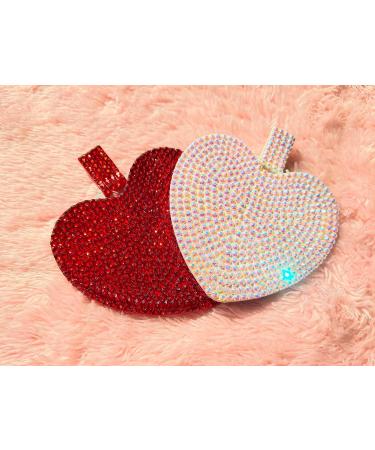 REABHPY Unbreakable Diamond Compact Mirror - Heart-Shaped Blingbling Stainless Steel Makeup Mirror for Women - Travel Size Pocket Mirror Gift (Red) - Buy Online on GoSupps.com