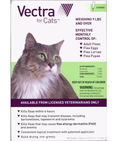 Vectra for Cats & Kittens Over 9lbs 3 Doses
