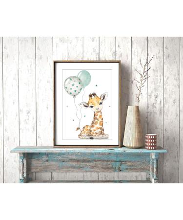 ArtPin Children's Room Decoration: Mint Green Gray Safari Jungle Animal Poster for Boys and Girls - Buy Online on GoSupps.com