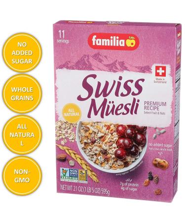 Familia Swiss Muesli Premium - No Sugar Added, 21oz | Healthy Breakfast Cereal - Buy Online on GoSupps.com