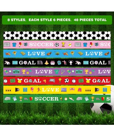 Soccer Hair Ties 48 Pieces | Elastic Ribbon Ponytail Holders for Women, Girls, Sports Players | 8 Styles Available - Buy Online on GoSupps.com